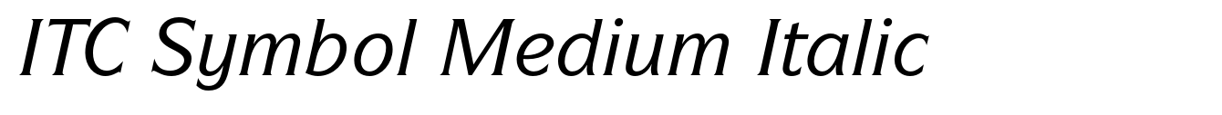 ITC Symbol Medium Italic